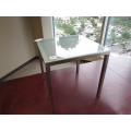 Chrome End Table Side Table w Frosted Glass Top